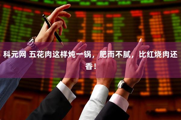 科元网 五花肉这样炖一锅，肥而不腻，比红烧肉还香！